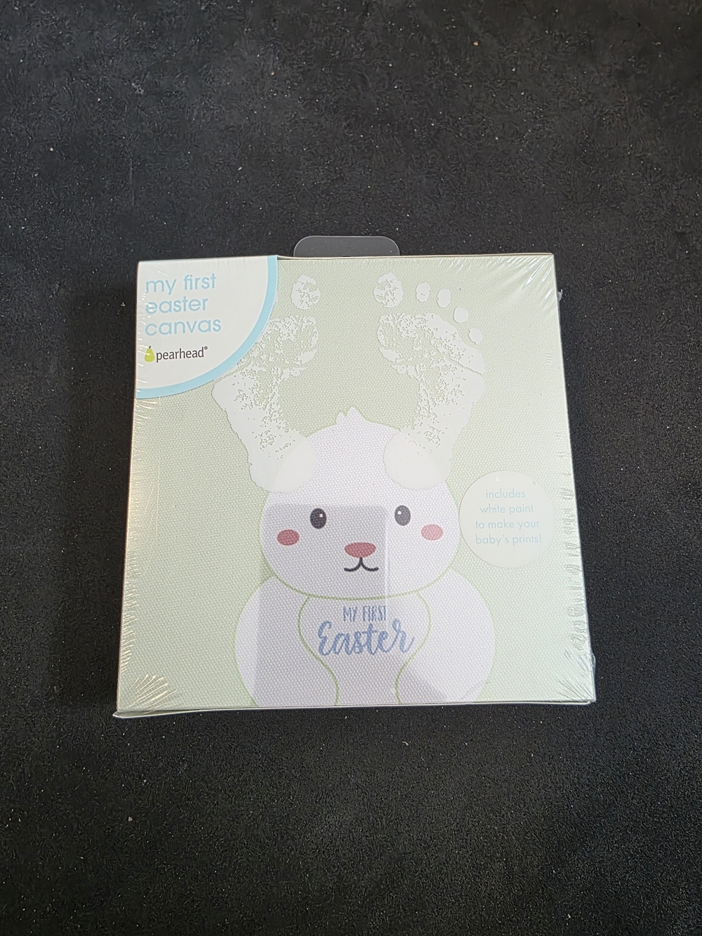 Pearhead "My First Easter Canvas" Baby Keepsake - Mint & White